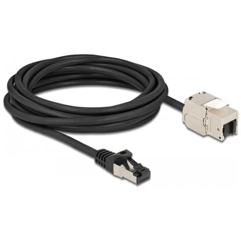 Cavo RJ45 maschio a modulo Keystone RJ45 femmina Cat. 6A 5 m nero - Foto 2