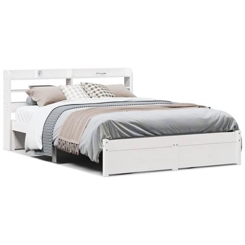 Giroletto Con Testiera Senza Materasso Bianco 140x190 Cm - Foto 2