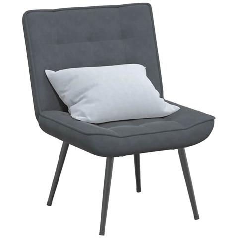Sedia Relax 64x74x84 Cm Grigio Scuro In Velluto - Foto 1