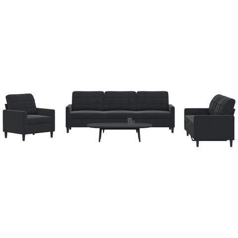 Set Di Divani 4 Pz Con Cuscini Nero In Velluto - Foto 1