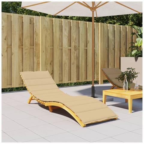 Cuscino Per Lettino Prendisole Beige Mélange 200x50x4cm Tessuto - Foto 2