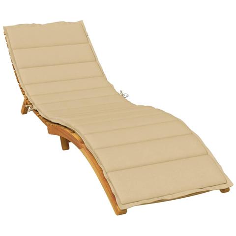 Cuscino Per Lettino Prendisole Beige Mélange 200x50x4cm Tessuto - Foto 8