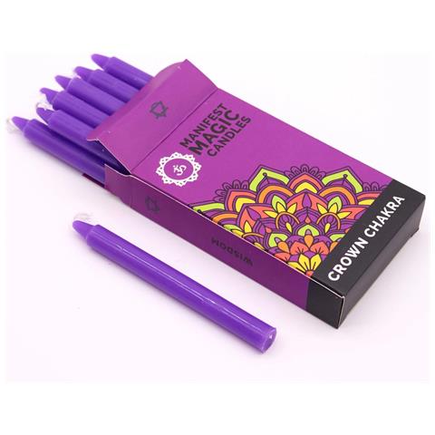 Set 12 Candele Incantesimo - Viola - Chakra Corona - Foto 2