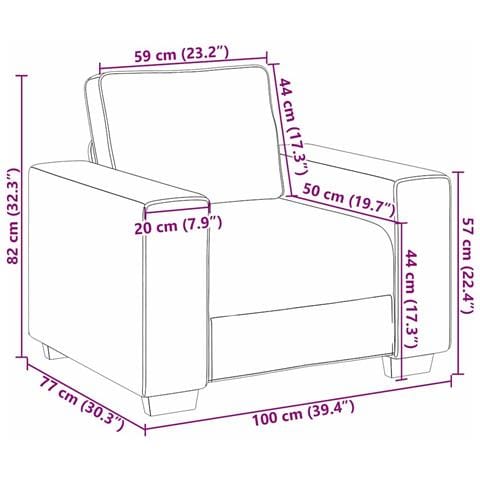Sedia Sofa Grigia Chiara 59 cm in Tessuto - Foto 8