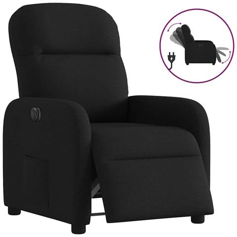 Poltrona Elettrica Reclinabile Nera in Tessuto - Foto 1