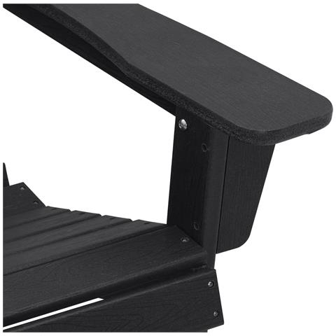 Sedie Adirondack con Poggiapiedi 2 pcs HDPE Nere, Sedia Adirondack con Poggiapiedi HDPE Nera - Foto 9