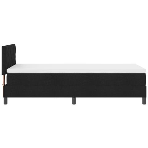 Letto a Rete con Materasso & LED Nero 90x190 cm Tessuto - Foto 9