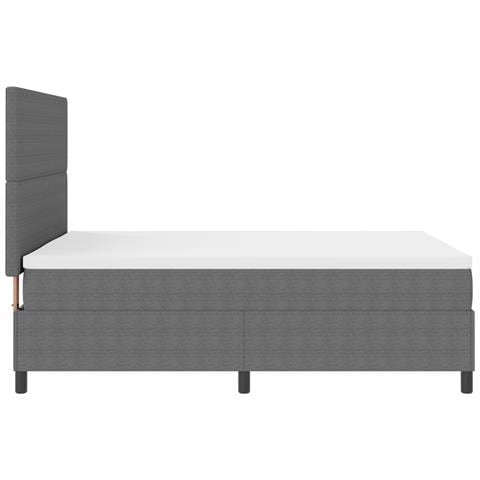 Letto con Sommier e Materasso Grigio Chiaro 140x200 cm Tessuto in corduroy - Foto 9