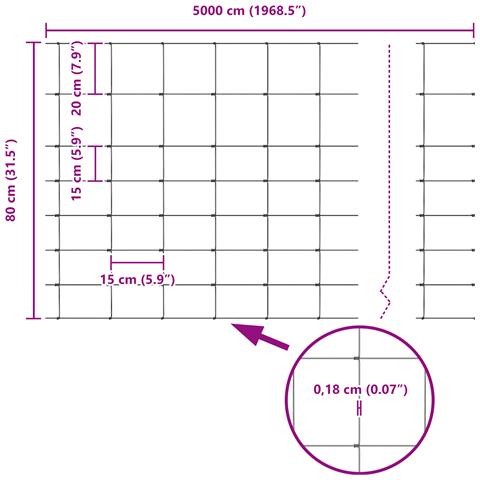 Recinzione da campo 0.8x50 m Acciaio Zincato - Foto 8