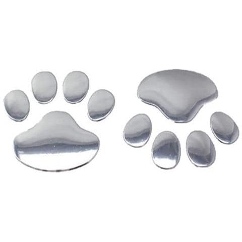 Set Di 10 Adesivi 3d Per Auto: Impronte Creative Per La Decorazione Del Veicolo Silver - Foto 1