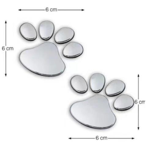 Set Di 10 Adesivi 3d Per Auto: Impronte Creative Per La Decorazione Del Veicolo Silver - Foto 3