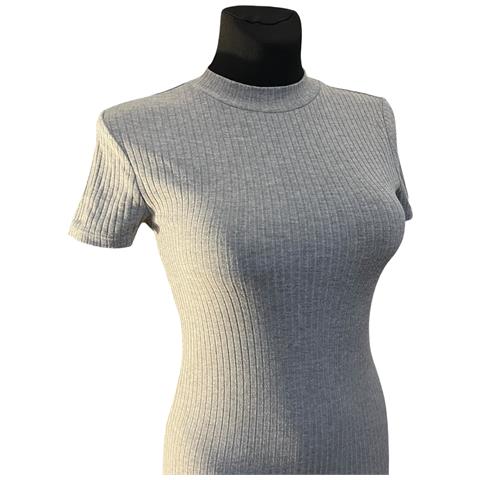 Coolcat Abito Al Ginocchio Elegante Manica Corta Comodo Grigio Taglia S - Foto 2