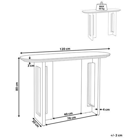 Tavolino Consolle Karlo Marrone Chiaro - Foto 7