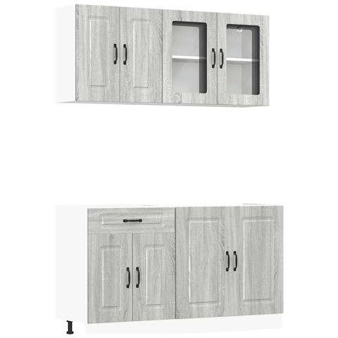 Set Mobili da Cucina 4 pz Kalmar Grigio Sonoma in Truciolato - Foto 1