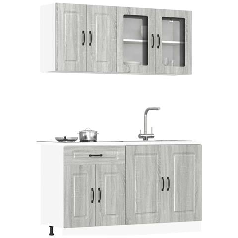 Set Mobili da Cucina 4 pz Kalmar Grigio Sonoma in Truciolato - Foto 2