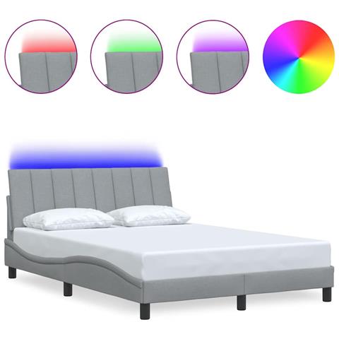 Giroletto senza Materasso Grigio Chiaro 140x190 cm Tessuto - Foto 1