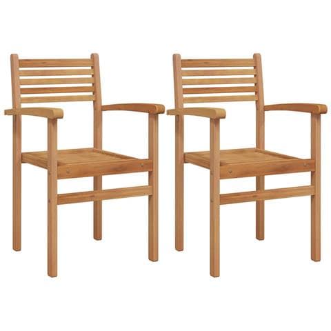 Sedie impilabili da giardino 2 pcs Marrone 55.5 x 55.5 x 90 cm - Foto 1