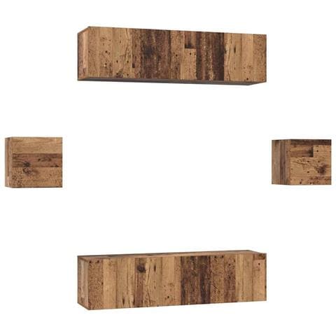 Set mobile TV 6 pcs Legno vecchio Legno multistrato - Foto 1