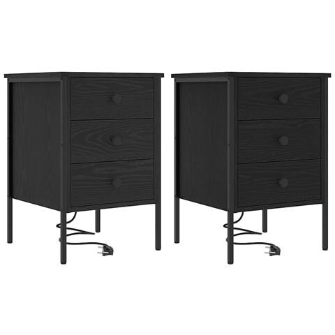 Mobiletti da Notte 2 pcs Rovere nero 42 x 41 x 61 cm - Foto 1
