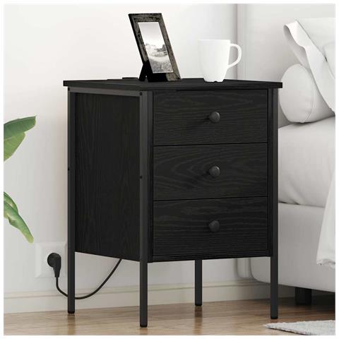 Mobiletti da Notte 2 pcs Rovere nero 42 x 41 x 61 cm - Foto 2