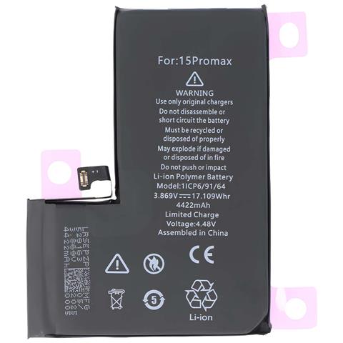 Batteria Per Iphone 15 Pro Max Li-polimero 3,86 V 4422 Mah 17,1 Wh - Foto 1