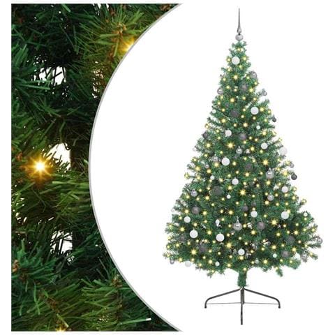 Albero di Natale artificiale preilluminato Verde 240 cm PVC - Foto 1