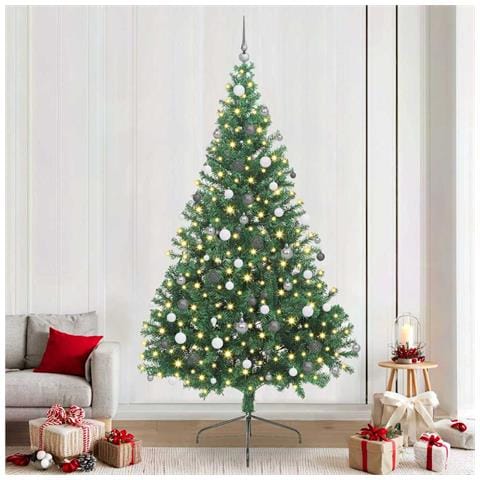 Albero di Natale artificiale preilluminato Verde 240 cm PVC - Foto 2