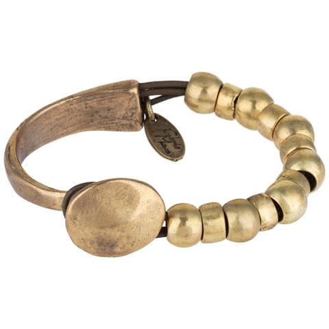 Bracciale In Pelle Color Marrone E Oro - Foto 1