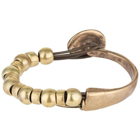 Bracciale In Pelle Color Marrone E Oro - Foto 2