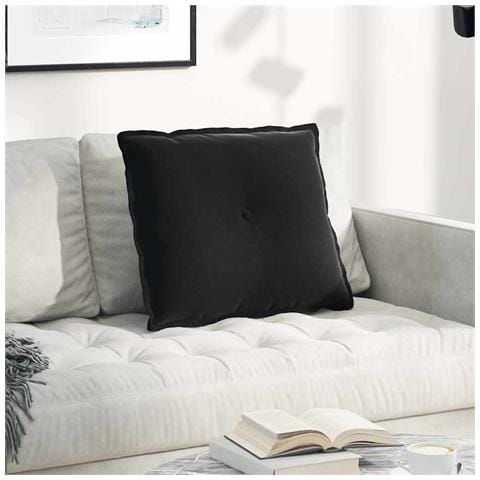 Cuscino per Schiena Nero 60 x 50 cm Tessuto in Cords - Foto 2