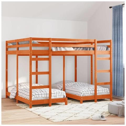 Struttura letto a castello triplo Cera marrone 160 x 200 cm - Foto 2