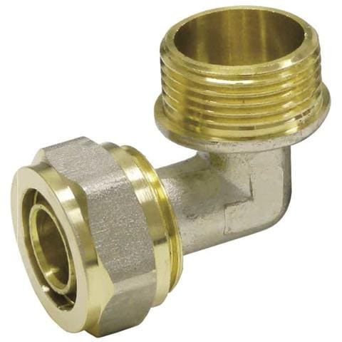 Raccordo A Vite Angolo 32mm Per Tubi Multistrato - Ottone - Foto 1