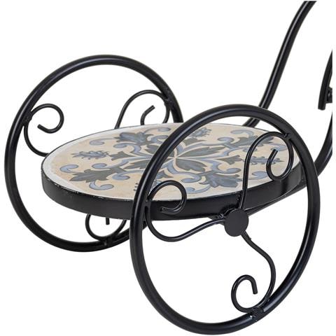 Supporto Bici In Mosaico Beige E Ferro Battuto 53x23,5x36h - Foto 8