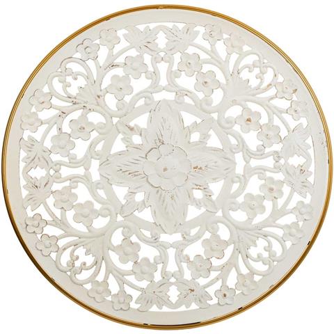 Pannello Decorativo In Legno Intagliato Bianco 87x3x87h - Foto 2