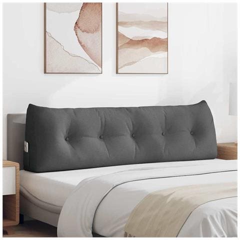 Cuscino per Schiena Grigio scuro 160 x 24 x 50 cm Tessuto - Foto 2