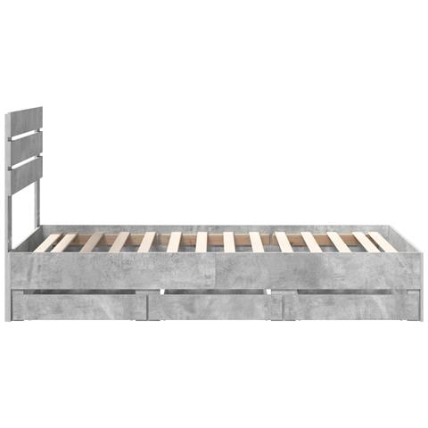 Struttura del letto con cassetto Grigio cemento 75 x 190 cm - Foto 9