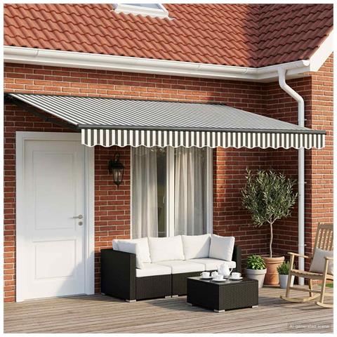 Tenda retrattile manuale Antracite e Bianco 5 × 3,5 m - Foto 2