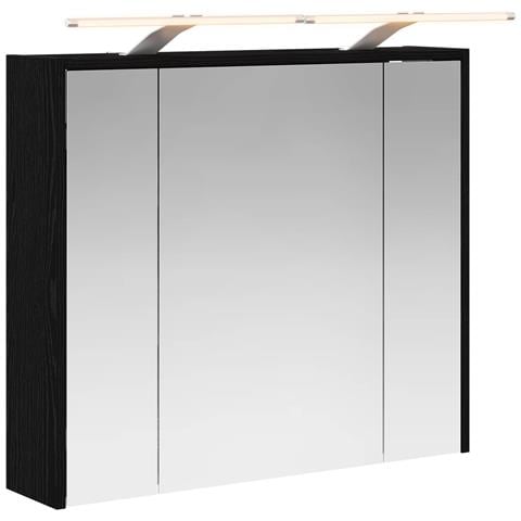 Mobiletto per specchio da bagno Rovere Nero 73,5 x 16 x 62,5 cm - Foto 1