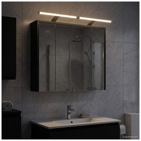 Mobiletto per specchio da bagno Rovere Nero 73,5 x 16 x 62,5 cm - Foto 2