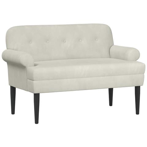 Loveseat con bottoni imbottiti Crema 120 x 66 x 78 cm - Foto 1