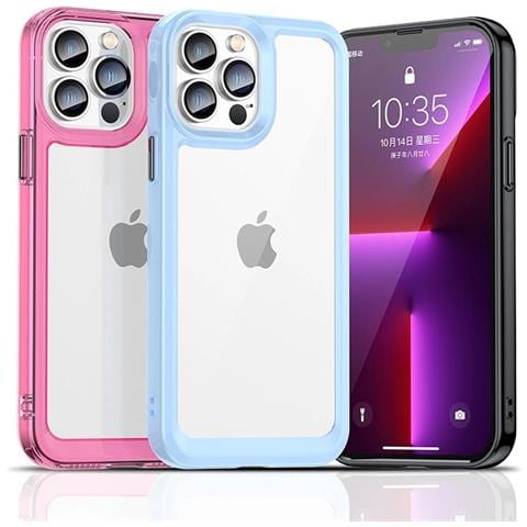 Custodia Outer Space Per Iphone 12 Pro Max, Cover Rigida Con Cornice Gel, Rossa - Foto 2
