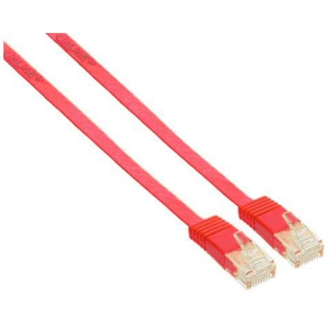 Flat patch cord UTP Cat. 6 15m Red, 15m, Maschio / maschio, Rosso, Cat6 - Foto 1