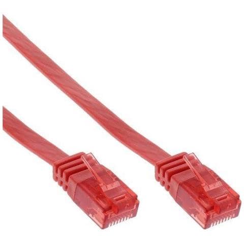 Flat patch cord UTP Cat. 6 15m Red, 15m, Maschio / maschio, Rosso, Cat6 - Foto 2