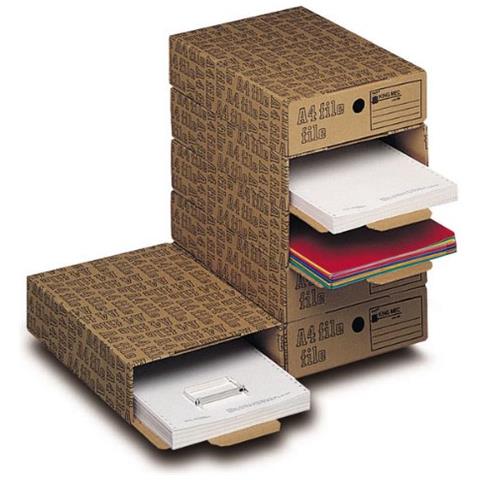Scatole Archivio King Mec CF6 A4 Marrone - 6 Pezzi, Cartone Rigido, Capacità 4cm - Foto 10