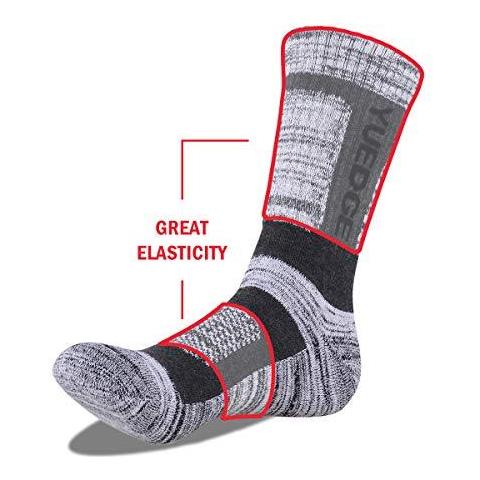 Uomo 5 Paia Wicking Cuscino Comodo Respirabile Casuale Crew Socks Outdoor Multi Prestazioni Escursionismo Camminare Athletic Socks (l)  - Foto 2