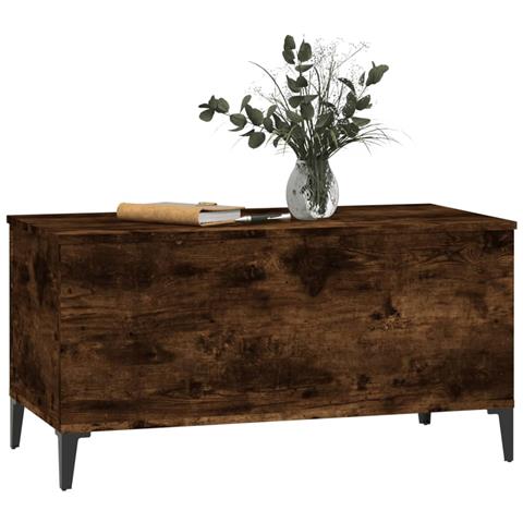 Tavolino Da Salotto Rovere Fumo 90x44,5x45 Cm Legno Multistrato - Foto 2