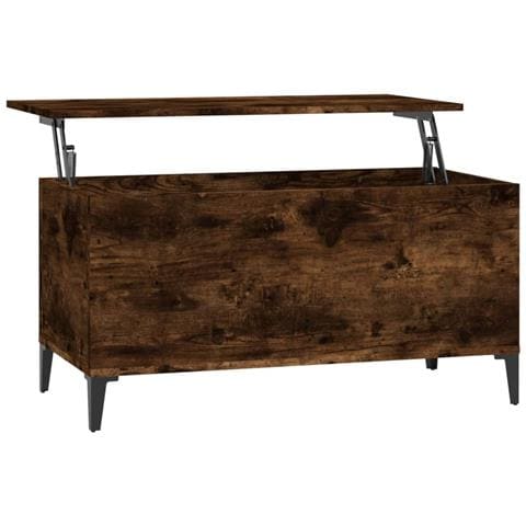 Tavolino Da Salotto Rovere Fumo 90x44,5x45 Cm Legno Multistrato - Foto 1