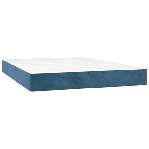 Materasso A Molle Blu Scuro 140x190x20 Cm In Velluto - Foto 1