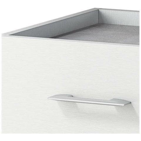 Cassettiera Primula, Settimanale A 4 Cassetti Per Camera Da Letto, Mobiletto Multiuso Da Ufficio O Studio, 60x41h87 Cm, Cemento E Bianco - Foto 4