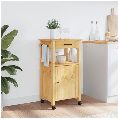 Carrello Da Cucina Monza 48x40x90 Cm In Legno Massello Di Pino - Foto 3